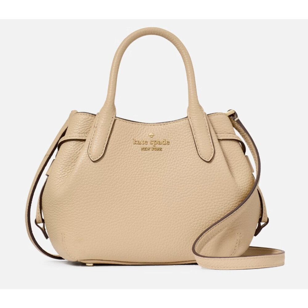 New Kate Spade Dumpling Mini Satchel Pebble Leather Light Sand